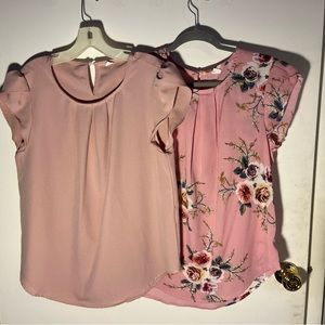 Two pink short sleeve shirts Size Large